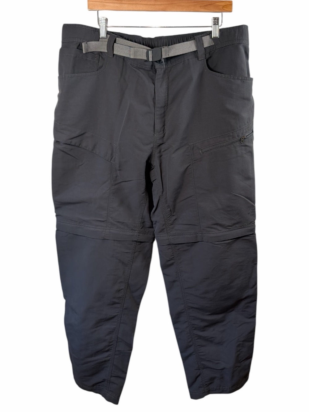 The North Face Men’s Outdoor Hiking Convertible Pants Shorts Belt  Gray Size XL